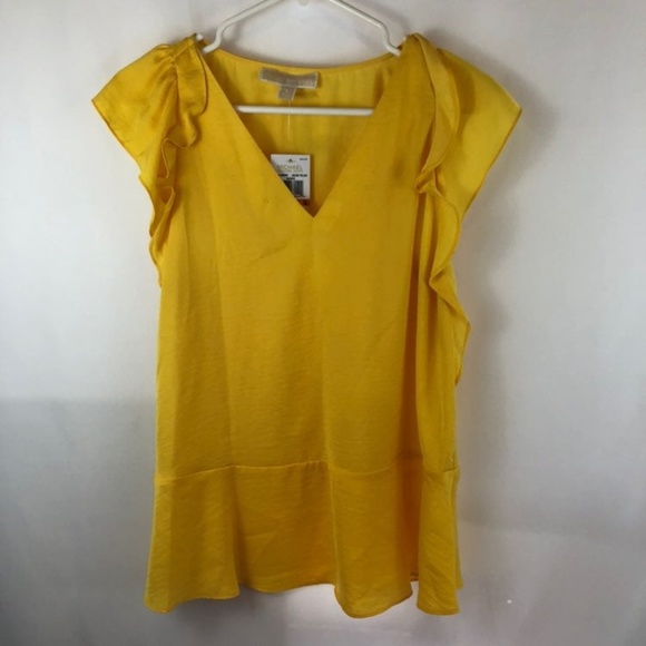 Michael Kors Tops - CLEARANCE Michael Kors Yellow Blouse NWT Small new